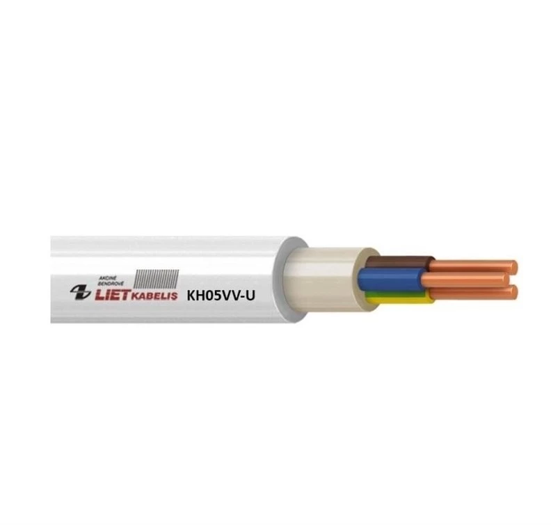 H05VV-U/NYM 3x1,5 mm² balts PVC