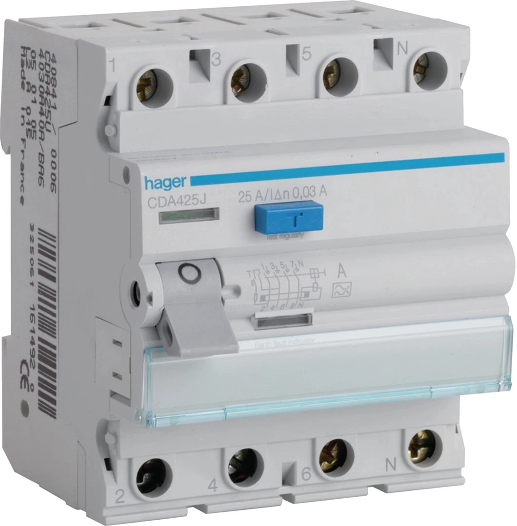 HAGER CDA425J 25A 4P 30mA Type