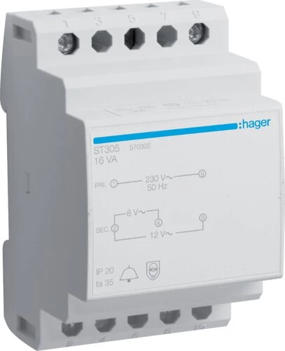 HAGER ST305 durvju zvana transformators 230V