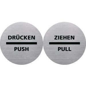 HELIT H6271700 Push/Drucken piktogrammas zīme, nerūsējošais