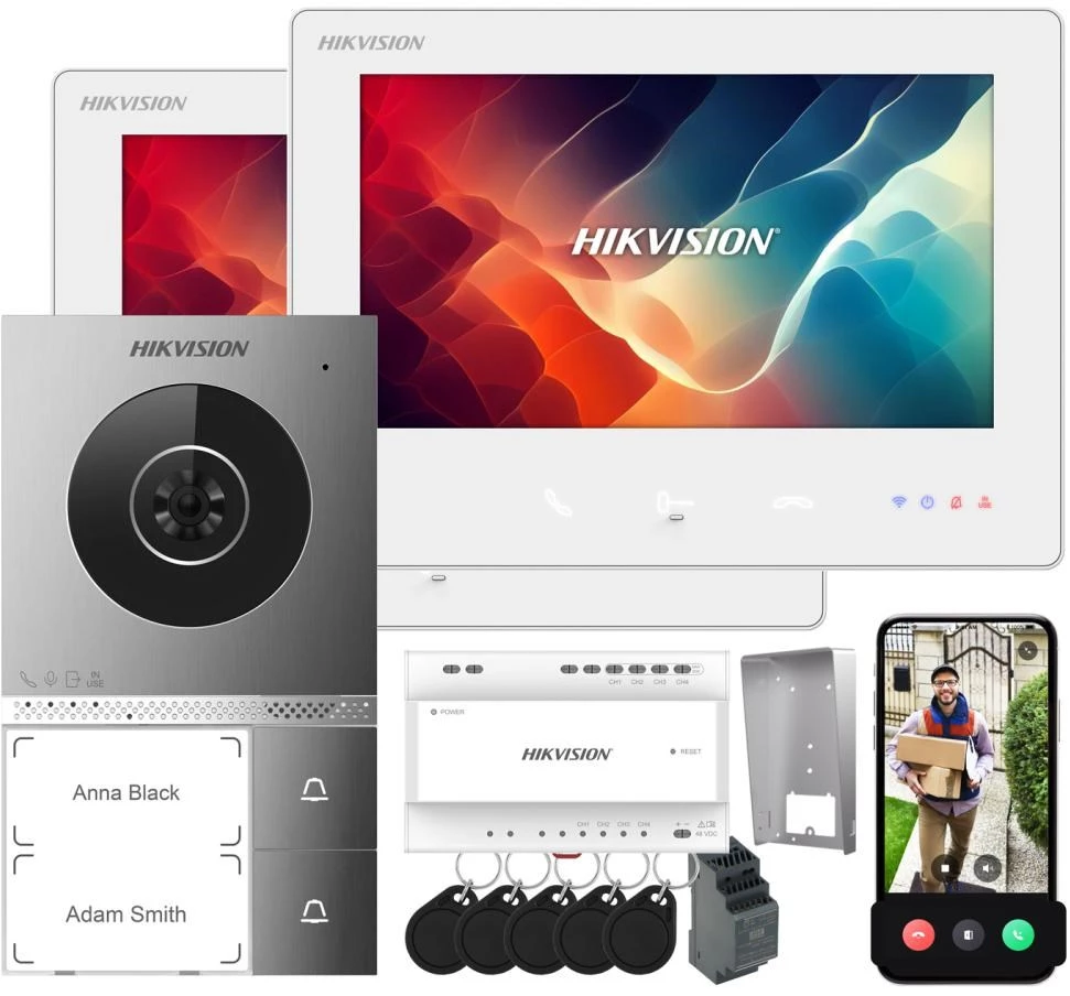 Hikvision DS-KIS705EY/2Monitors IP Video Domofona Komplekts