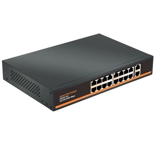 HISMART 18 portu Gigabit PoE+ komutators