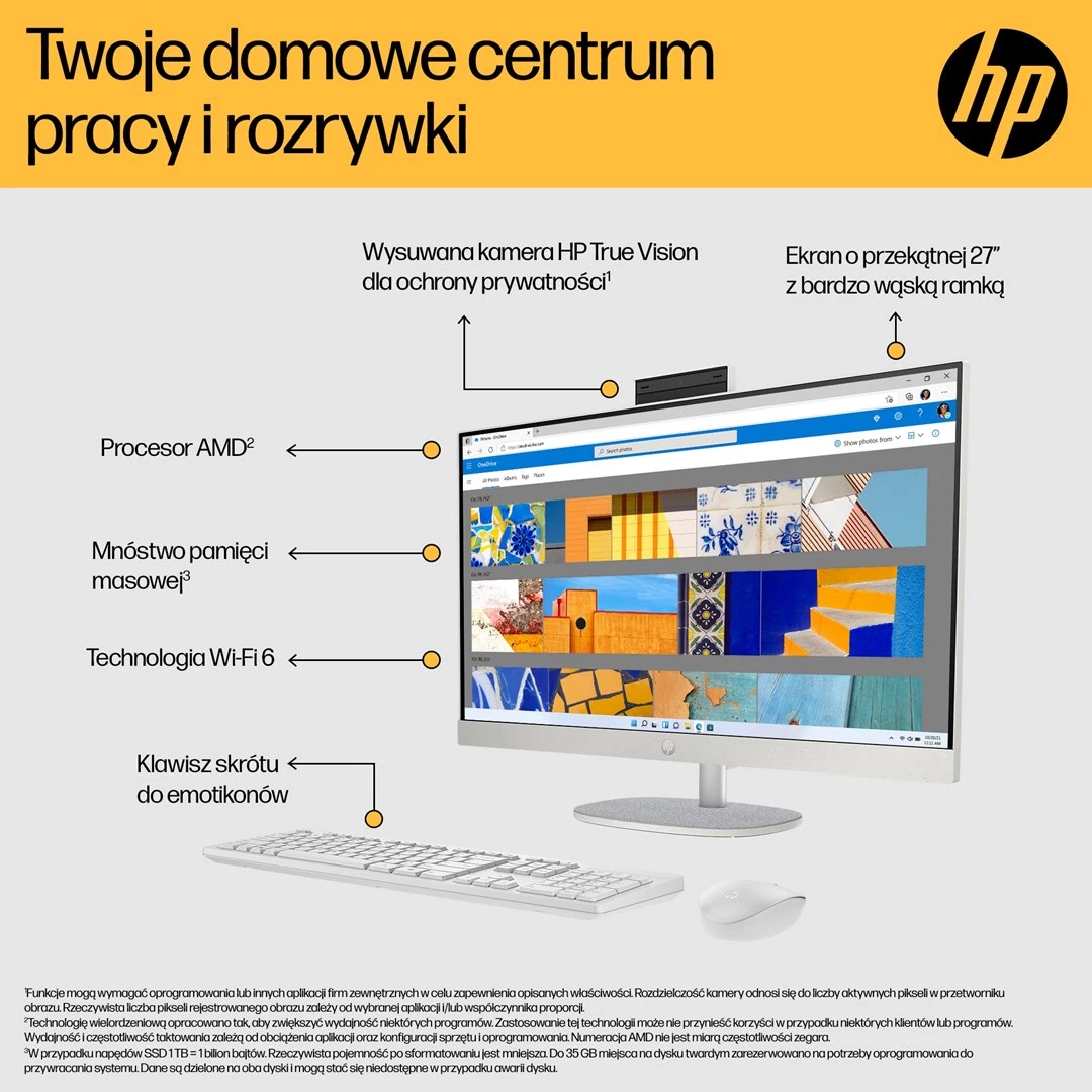 HP 27-cr0232nw All-in-One PC, AMD Ryzen
