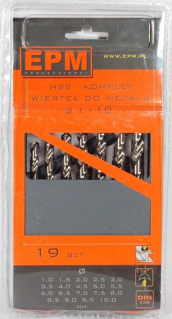 HSS vītņurbju komplekts metālam 1-10 mm