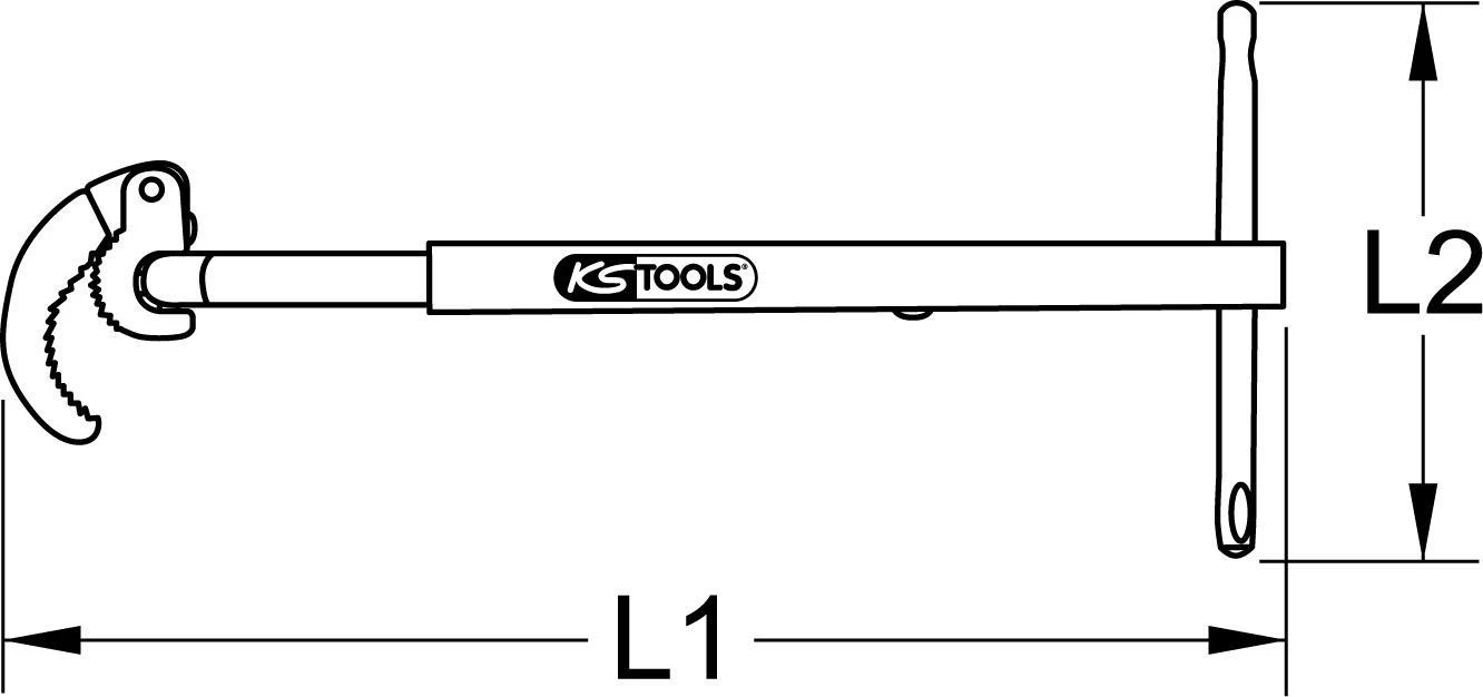 KS TOOLS teleskopiskā izlietnes uzgriežņu atslēga