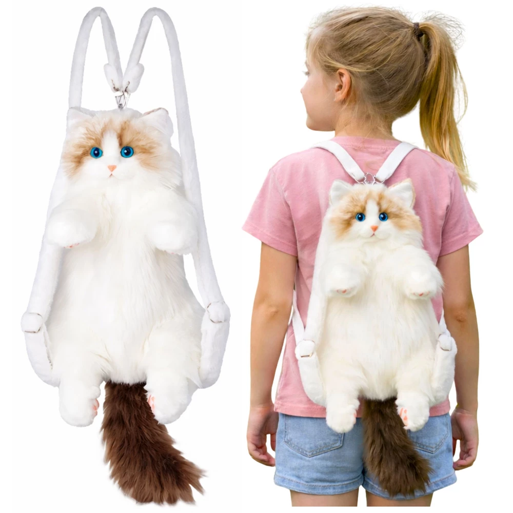 LEAN TOYS Plush Cat Backpack Mascot