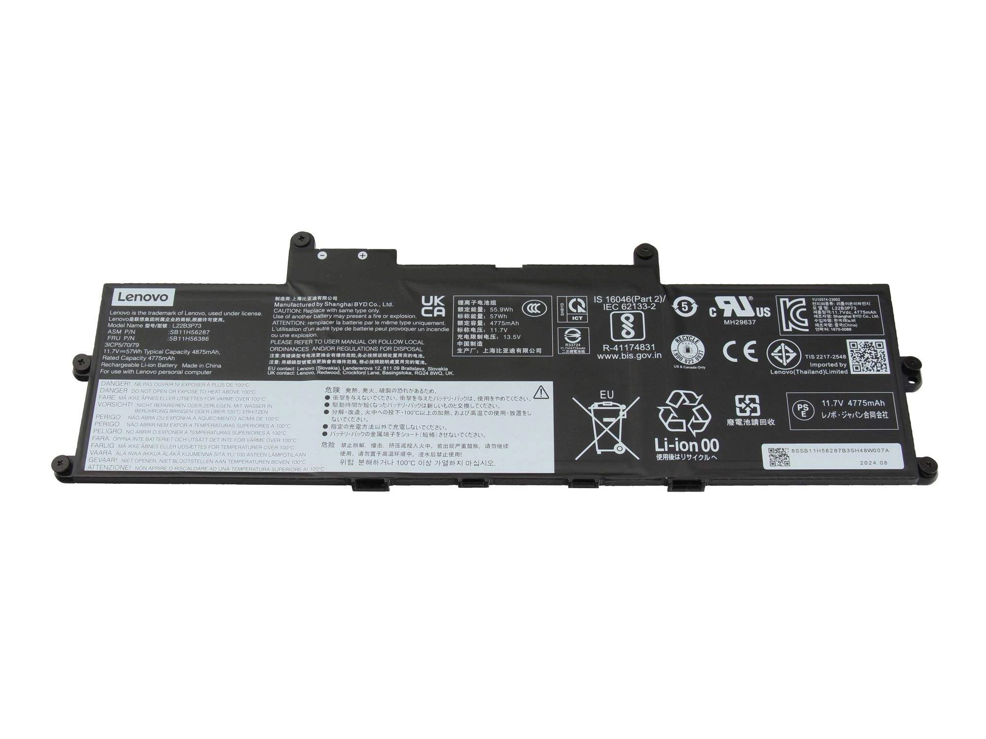 Lenovo 57Wh iekšējais Li-Ion akumulators ThinkPad