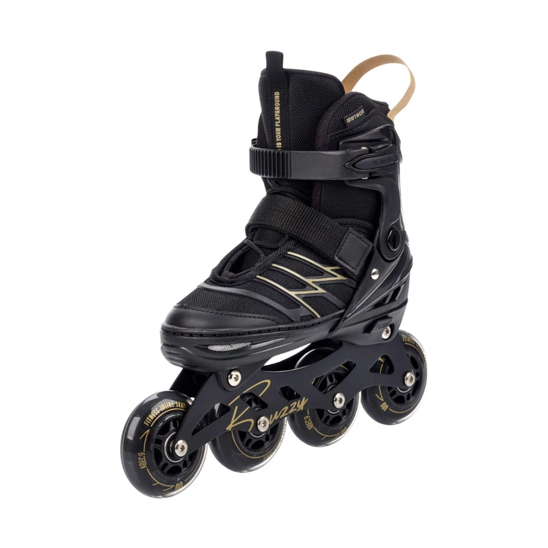 Meteor Buzzy Black-Gold regulējamās skrituļslidas 34-38