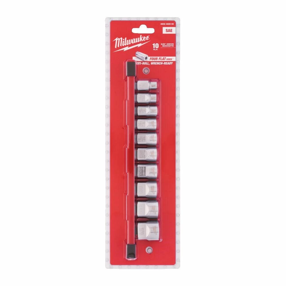Milwaukee 10-daļu 3/8 inch piedziņas collu