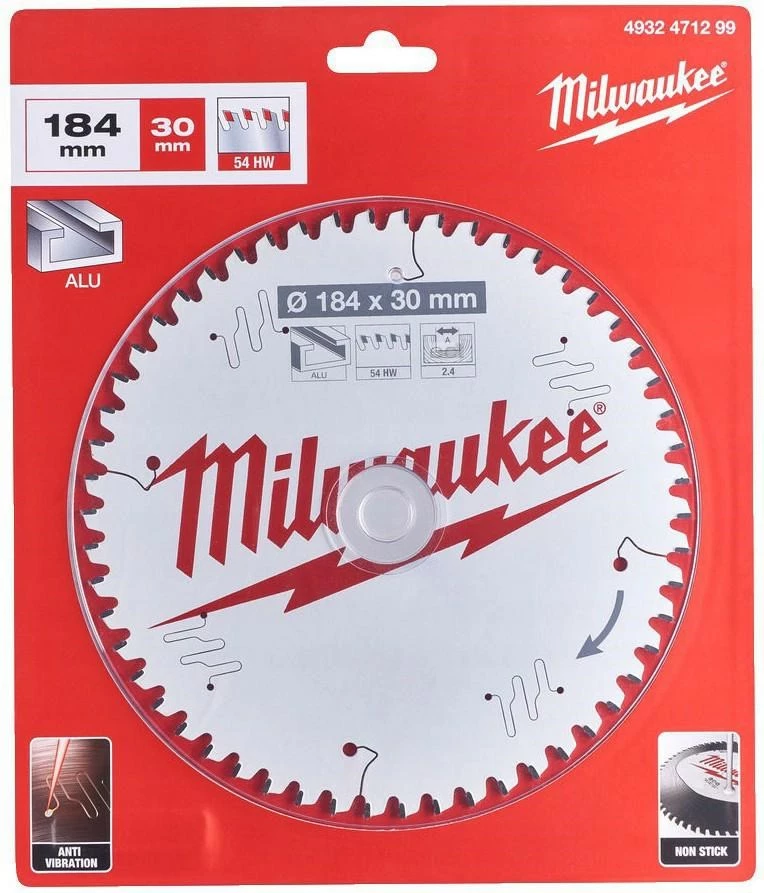 Milwaukee Ripzāģa disks 184x30x2.4x54T Alumīnijs