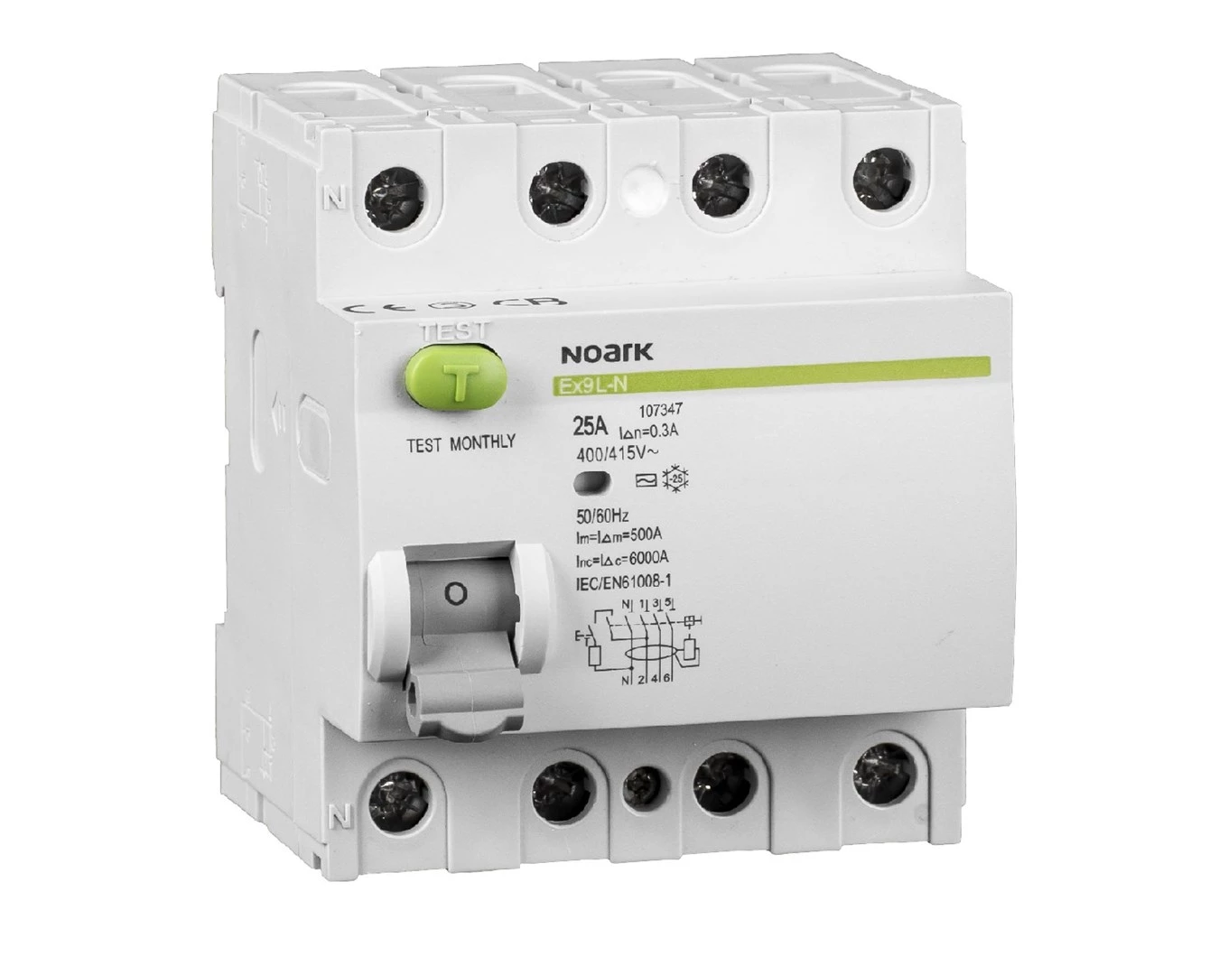 NOARK Ex9L-N RCCB 4-Pole 63A 100mA