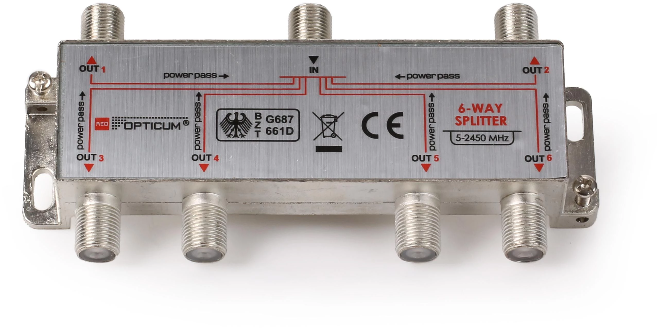 OPTICUM 1x6 DVB-T/SAT signālu sadalītājs 5-2400