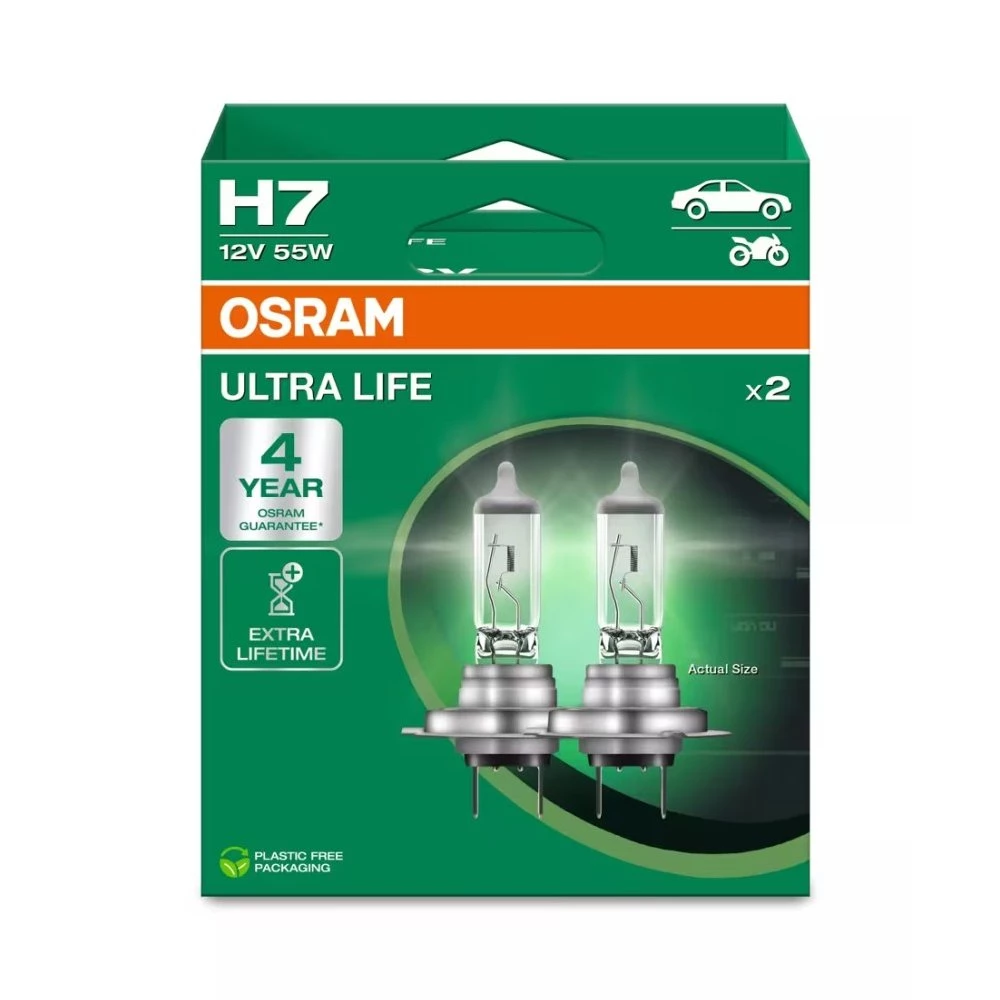 Osram H7 Ultra Life 2-Pack Halogēnas