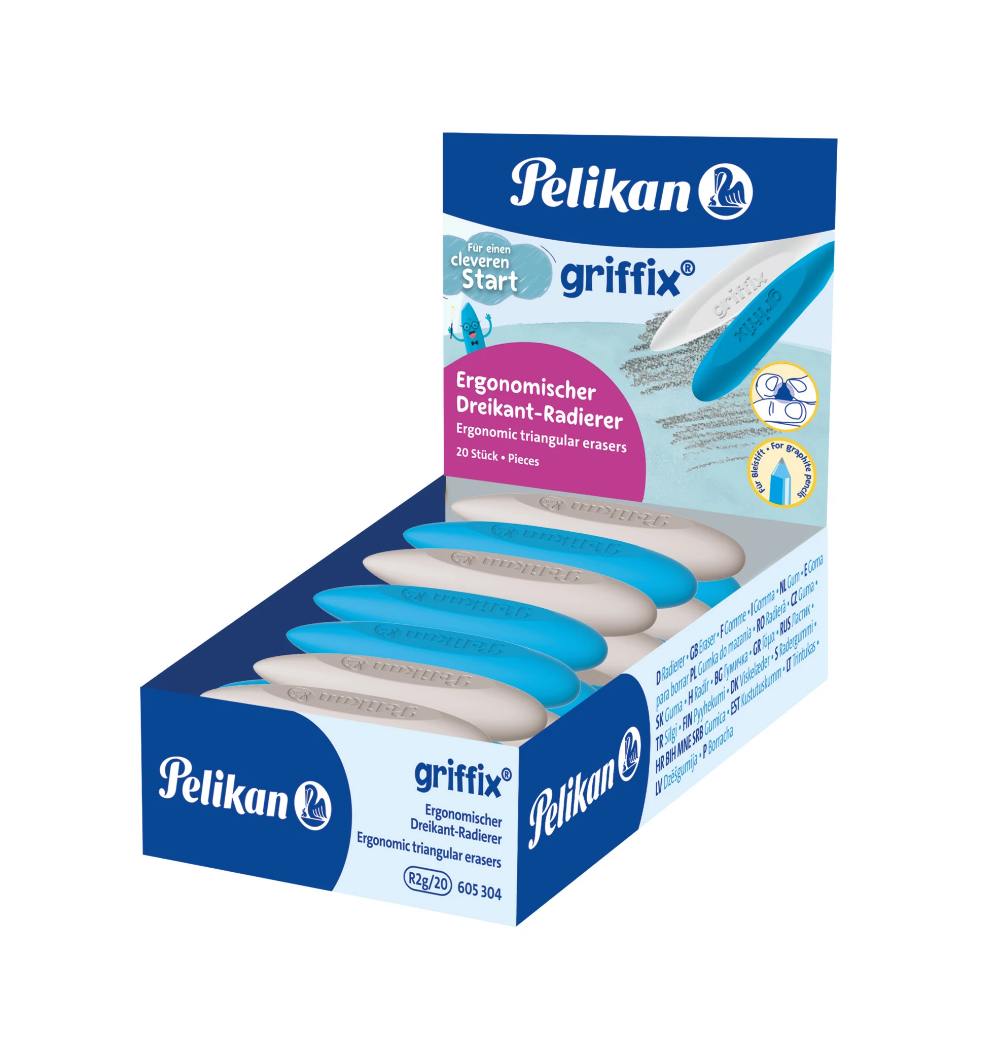 Pelikan griffix trīsstūrveida dzēšgumija, TPE plastmasa