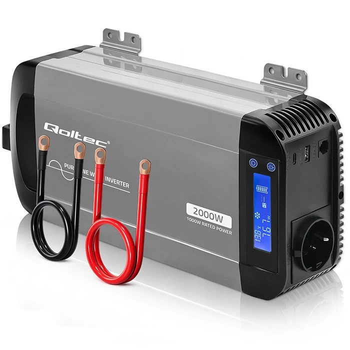 Qoltec tīrā sinusoidālā sprieguma invertors 12V