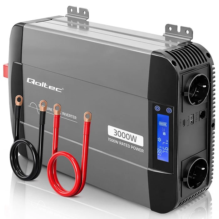Qoltec tīrā sinusoidālā sprieguma invertors 12V