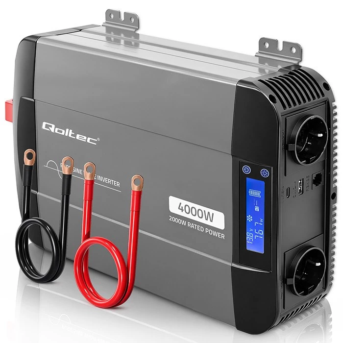 Qoltec tīrā sinusoidālā sprieguma invertors 12V