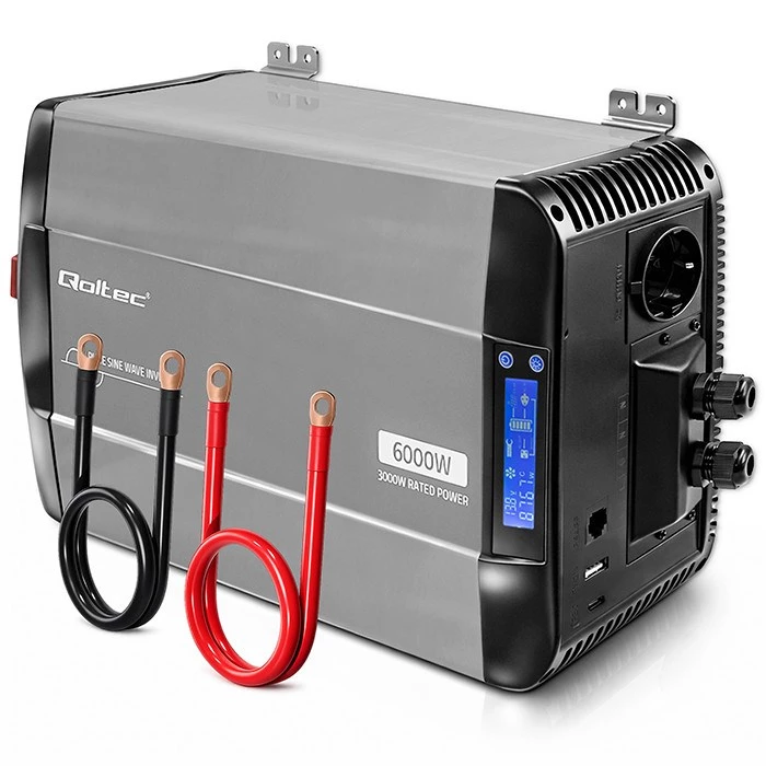 Qoltec tīrā sinusoidālā sprieguma invertors 12V