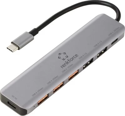 Renkforce RF-7465828 USB-C 6-in-1 centrmezgls, 3x