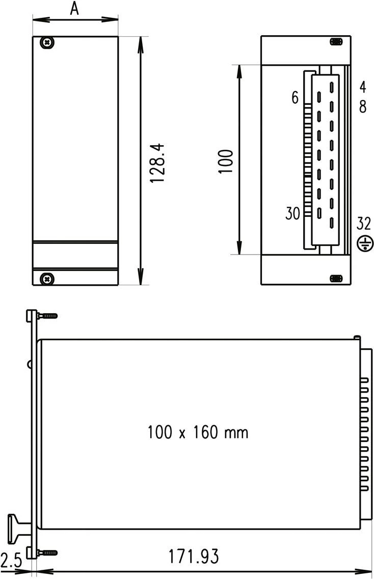 SCHROFF 21006945 3U 4HP alumīnija priekšējais