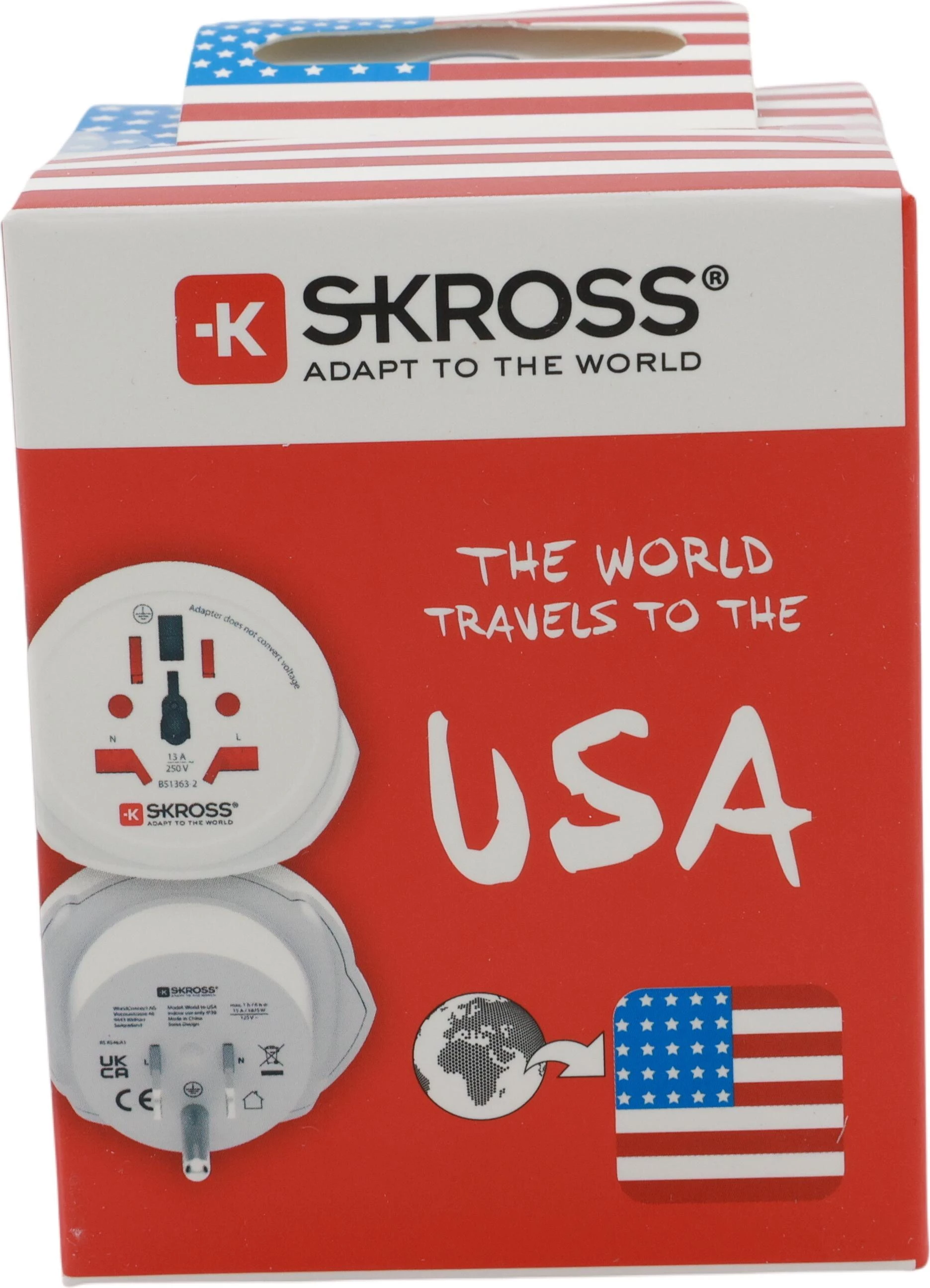 SKROSS ceļojumu adapteris ar 2 USB