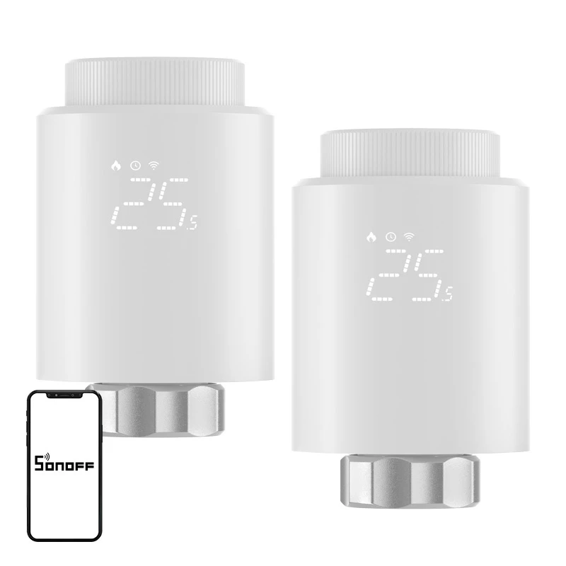 SONOFF ZigBee TRVZB Termostatgalva, 2 komplektā