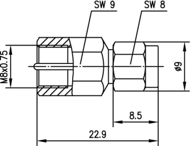 Telegärtner Inter-Series koaksiālais adapteris SMA male