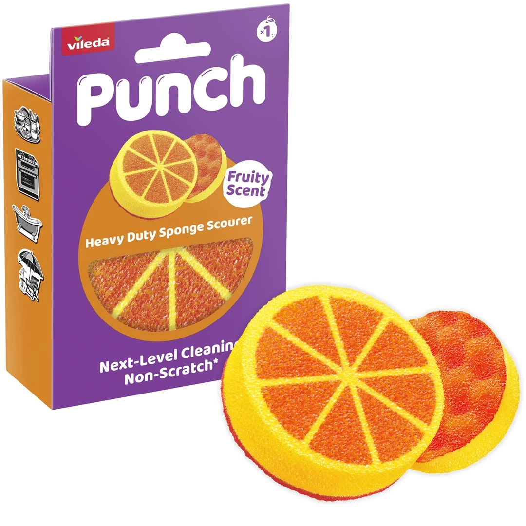 Vileda Punch Strong Orange skrubja sūklis