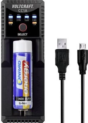 VOLTCRAFT CC1A universāls apaļo elementu lādētājs
