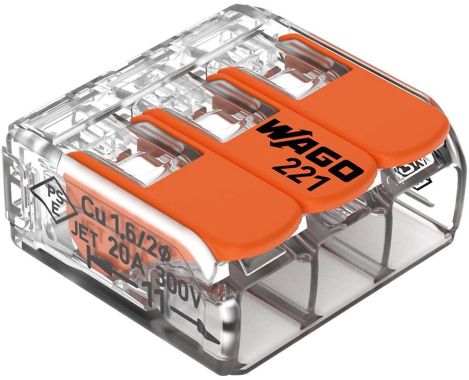 WAGO 221-413 COMPACT savienotājs, 3 vadu