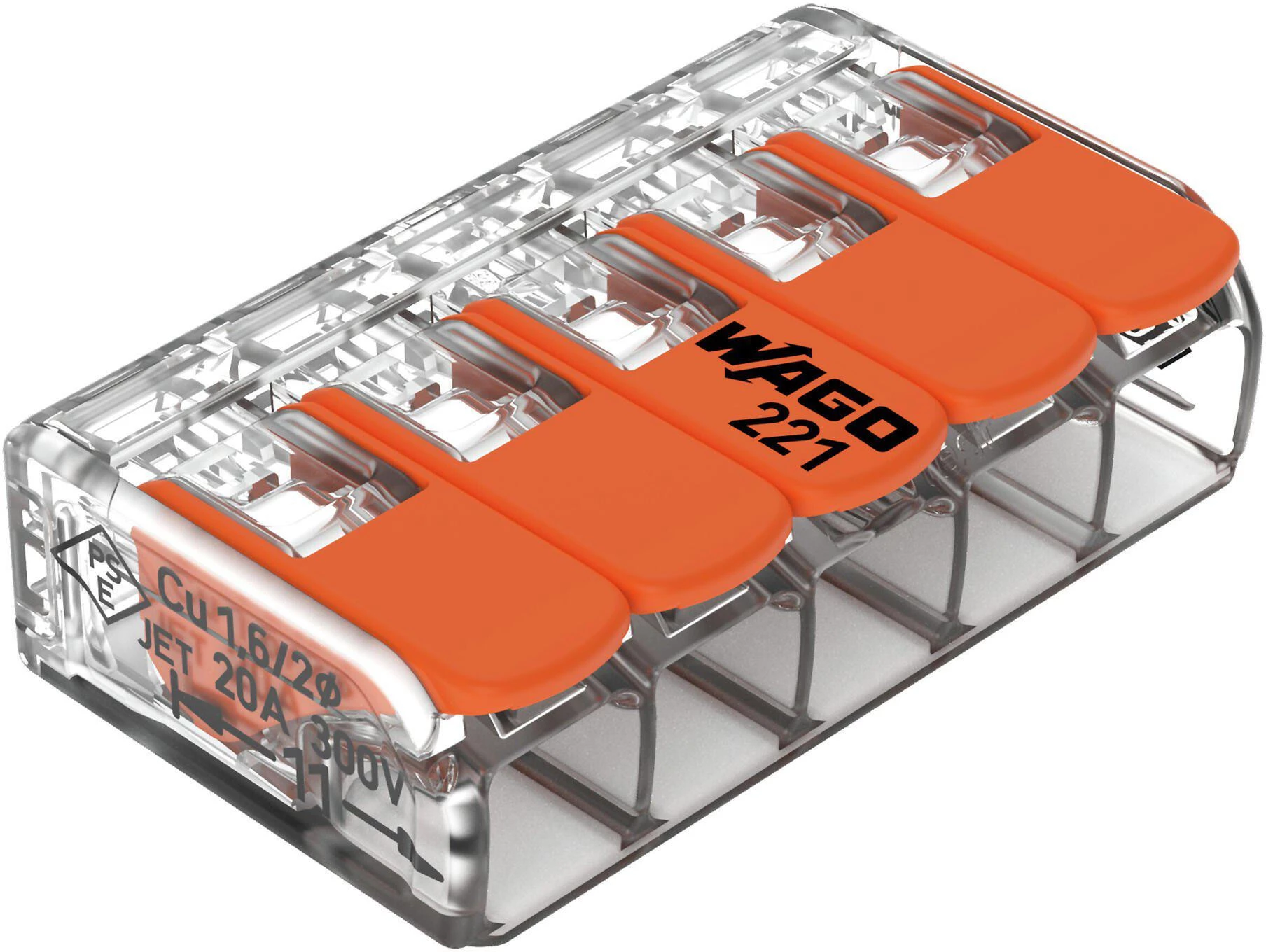 WAGO 221-415 COMPACT savienotājs 5 vadiem